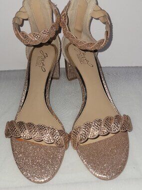 Elegant  jewel Badgley Mischka Rosegold Dress Heels- Size 7.5